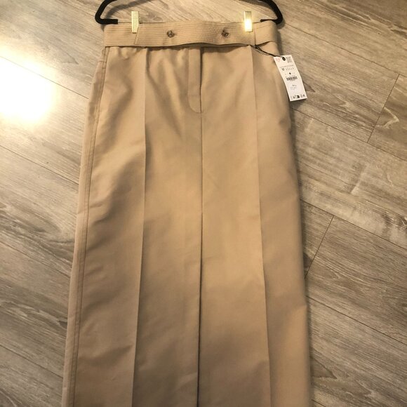 NWT Zara Tan Maxi Skirt with Button Detail - Picture 1 of 3